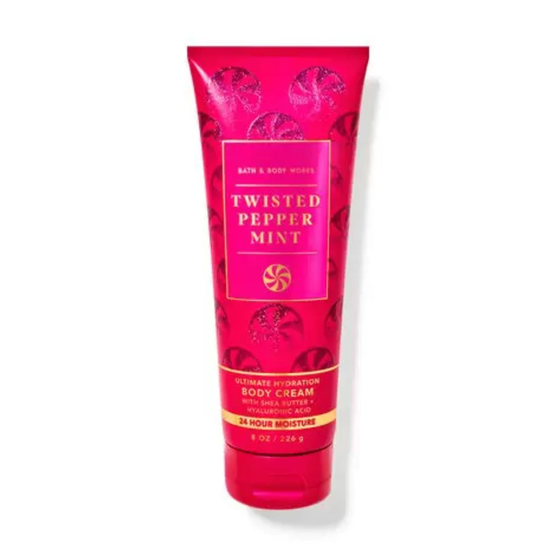 BATH & BODY WORKS TWISTED PEPPER MINT BODY CREAM 226G