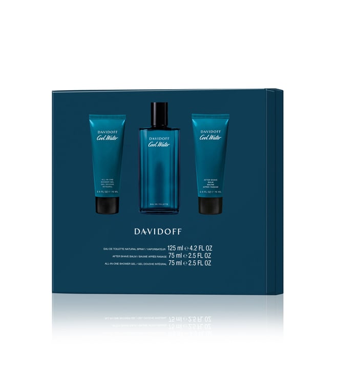 DAVIDOFF COOL WATER MEN GIFT SET EDT 125ML + AFTERSHAVE BALM 75ML + SHOWER GEL 75ML