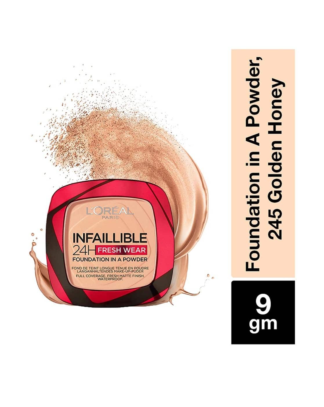 LOREAL PARIS INFAILLIBLE 24H FRESH WEAR FOUNDATION IN A POWDER 245 GOLDEN HONEY 9G