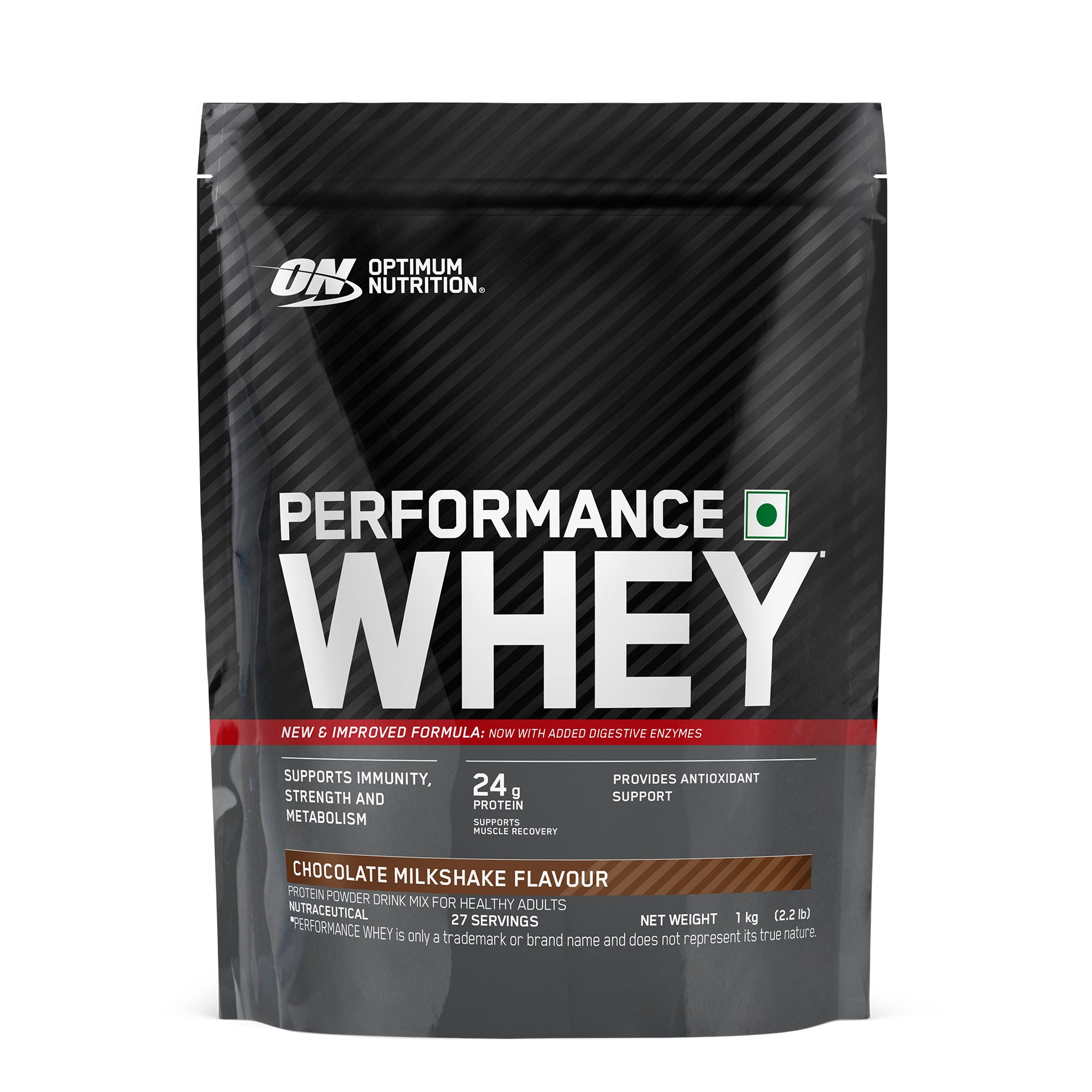 Optimum Nutrition Performance Whey Protein Powder 1Kg (Chocolate Milkshake), 1Kg