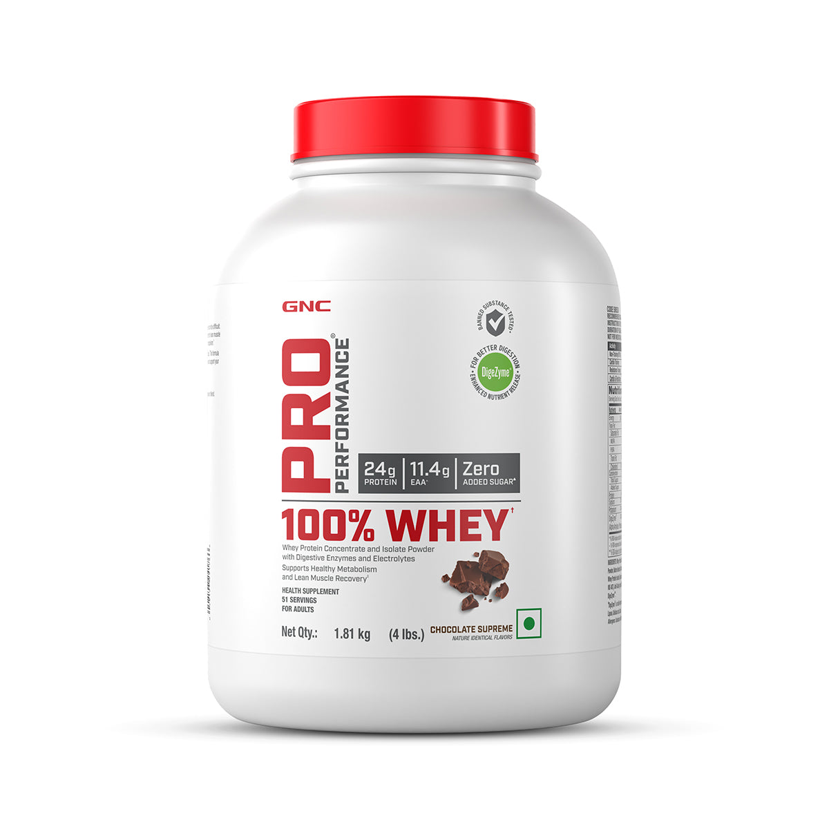 GNC PRO PERFOMANCE 100% WHEY 907KG. — CHOCOLATE FUDGE
