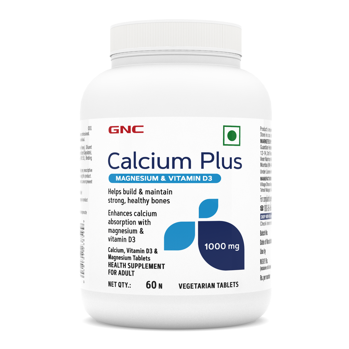 GNC CALCIUM PLUS 1000MG MAGENEDIUM& VITAMIN D3