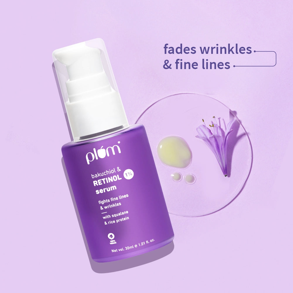 Plum Goodness 1% Retinol & Bakuchiol Face Serum For Ageing Skin, 20 ml
