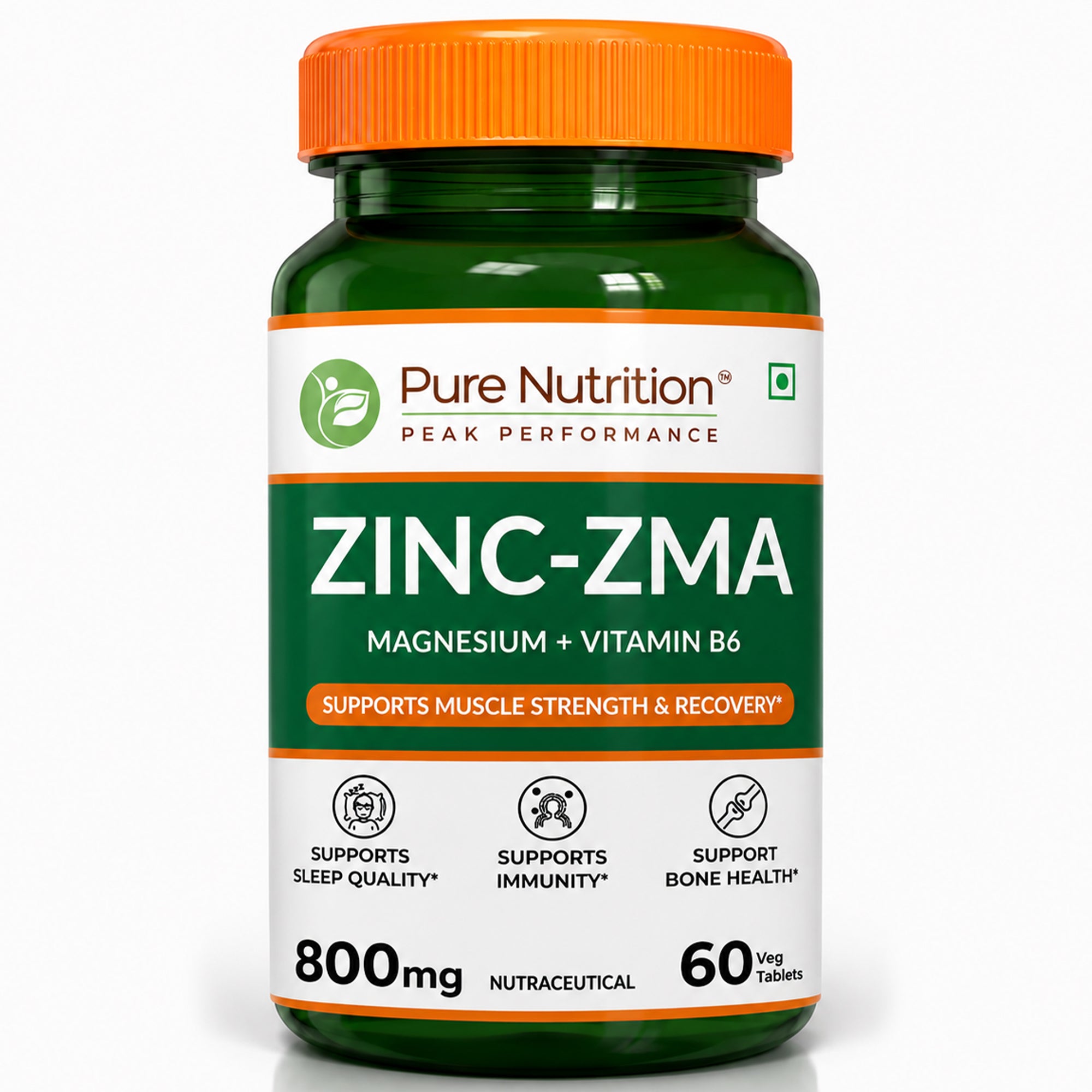 PURE NUTRITION ZMA  Zinc, Magnesium & Vitamin B6 Tablets