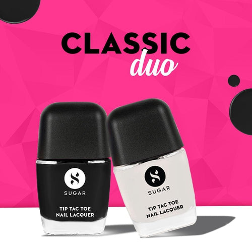 SUGAR Cosmetics Tip Tac Toe Nail Lacquer - Classic Duo