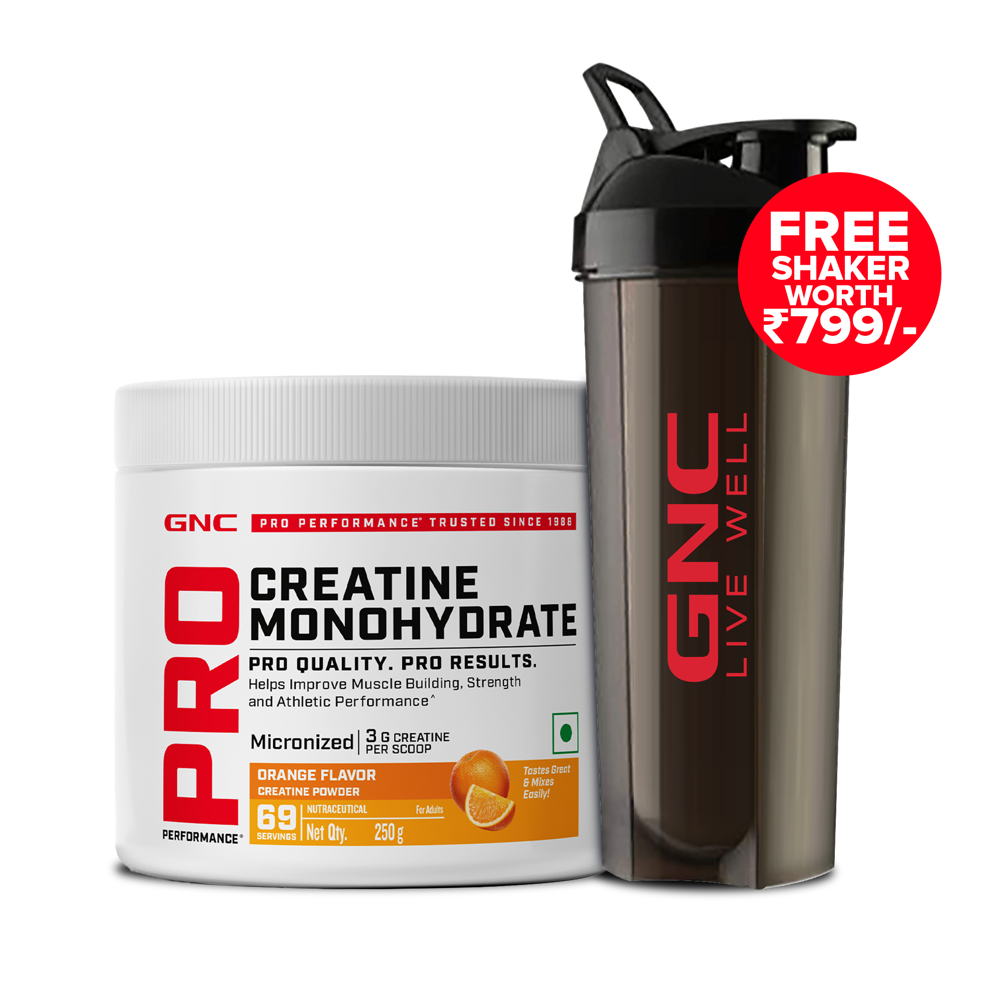 GNC CREATINE MONOHYDRATE POWDER ORANGE 250GM