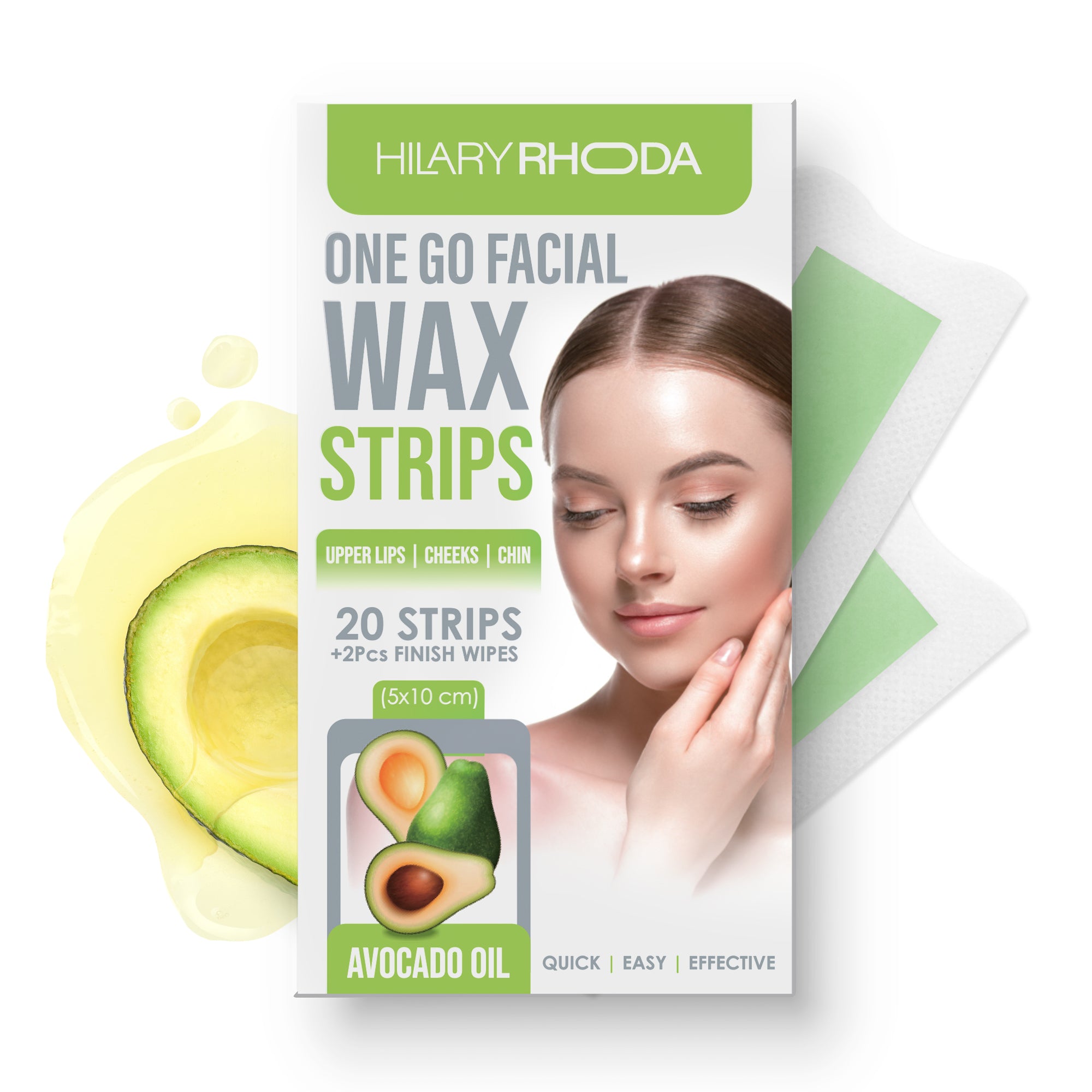 Hilary Rhoda One Go Facial Wax Strips, Lavender