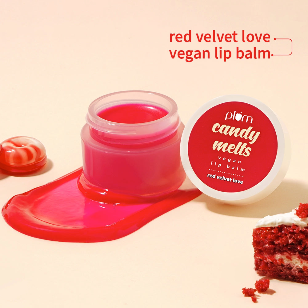 Plum Goodness Candy Melts Vegan Lip Balm, Red Velvet Love